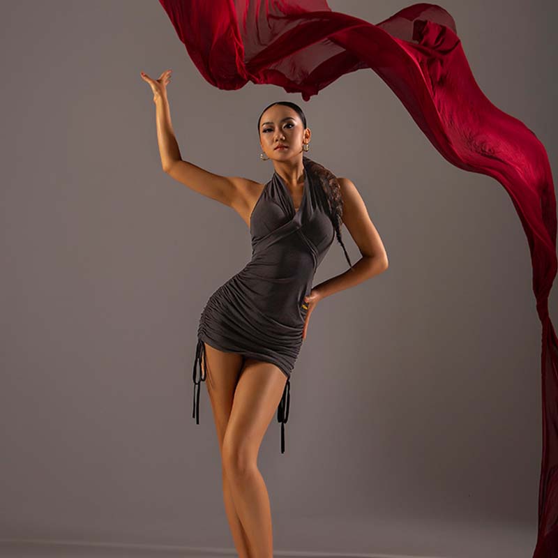WJJ Women's Latin Dress Dance Wear Training Performance Dress