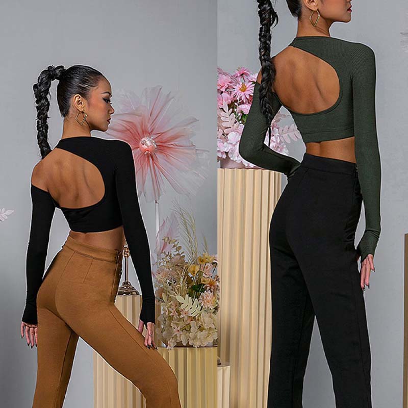 WJJ Women’s Hollow Dance Tops Professional Training Clothes