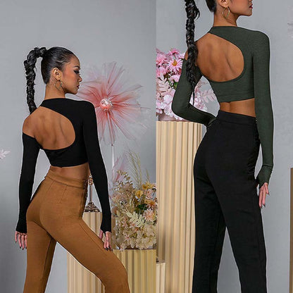 WJJ Women’s Hollow Dance Tops Professional Training Clothes
