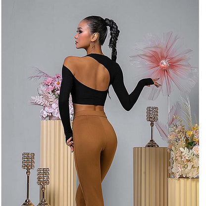 WJJ Women’s Hollow Dance Tops Professional Training Clothes