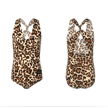 WJJ Women’s Leopard Dance Wear Bodysuit Training Performance Tops
