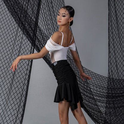 WJJ Women's Latin Dance Skirt Standard Short Skirt Training Clothing