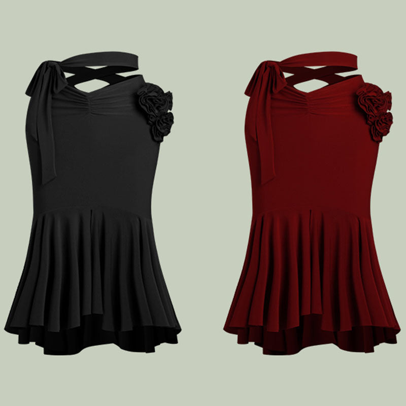 Z Women's Milk Silk Flower Latin Dance Skirts Dance Wear Training Performance Skirts