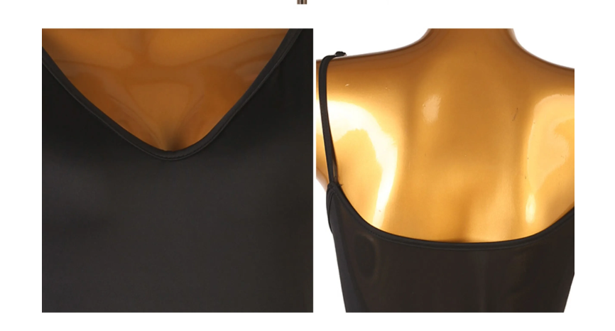 Customisable-Women's Black V-Neck DanceWear Dance Dress Performance Wear