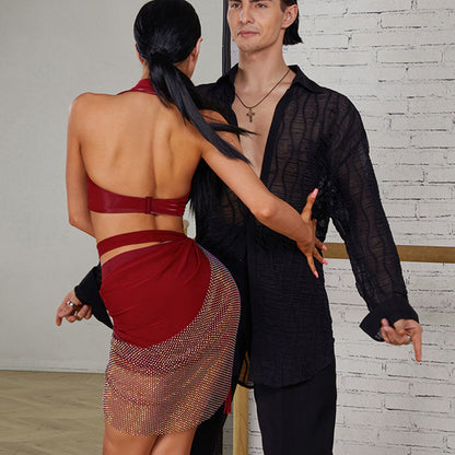 Z Women's Milk Silk Fabric Tassel Dance Skirt Training Performance Dancewear