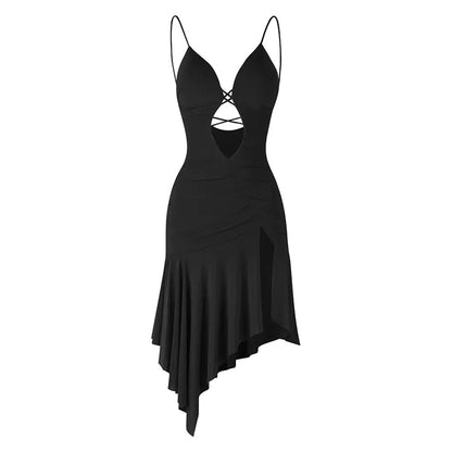 Z Women's Halter Backless Dance Dress DanceWear Training Performance Dress