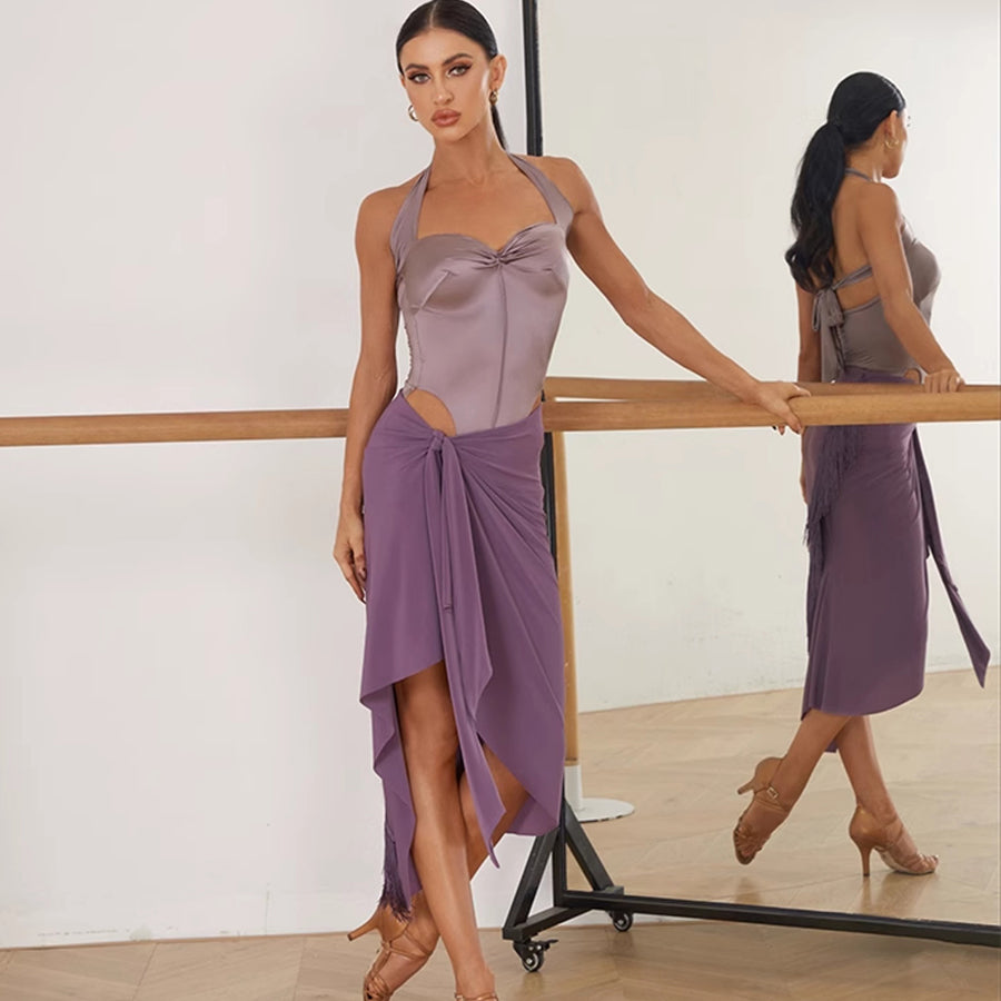 Z Women's Milk Silk Tassel Dance Skirt Training Performance Dancewear