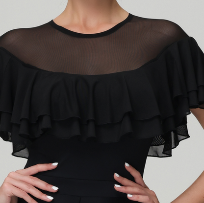 Customisable-Women's Round Neck Waltz Modern Ballroom Dance Dress Competition Dresses