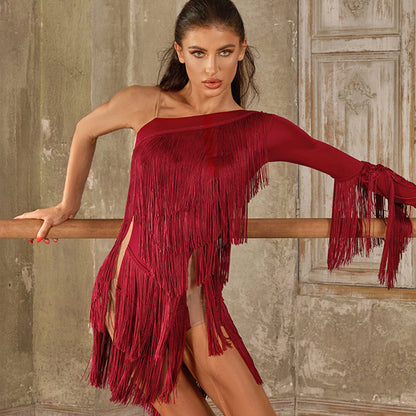 Z Women's Off Shoulder Backless Dance Dress DanceWear Training Performance Dress