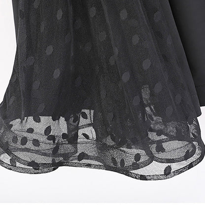 Women's Polka Mesh Modern Dance Performance Dress Waltz Ballroom Dance Dress