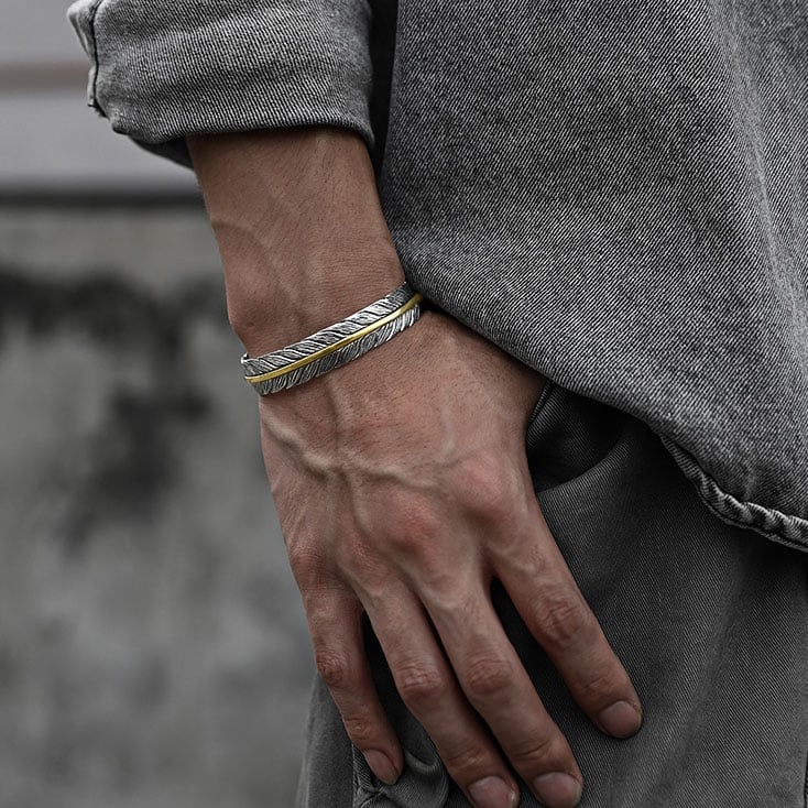 [On Mega Sale]Handcrafted Silver Feather Bracelets