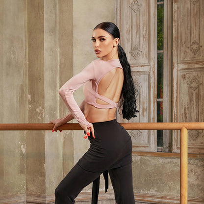 Z Women's Backless  Latin Dance Tops DanceWear Training Performance Dance Tops