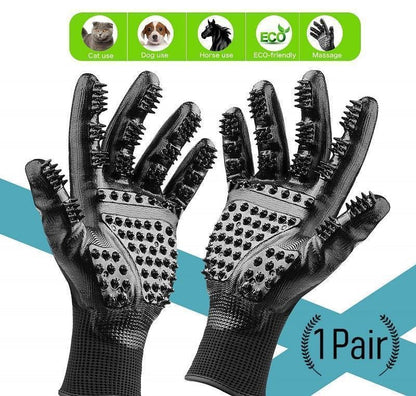 Pet Grooming Gloves For Cats, Dogs & Horses - ( 1 Pair )