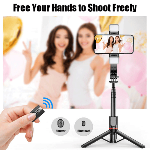 [2022 Latest]Bluetooth Selfie Stick, Tripod With Fill Light