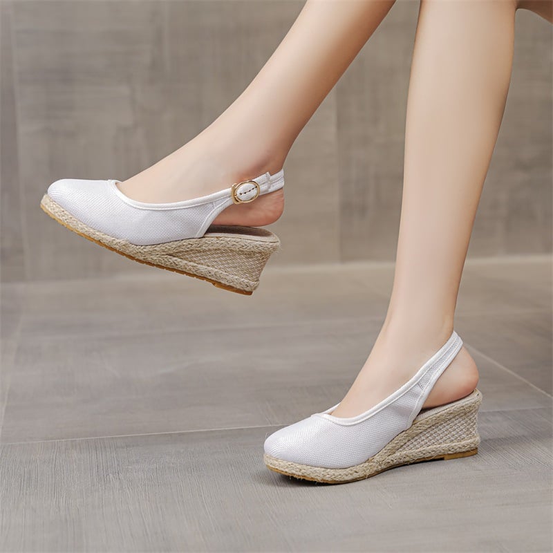[Exclusive/40% OFF]Linen Slope Heel Shoes
