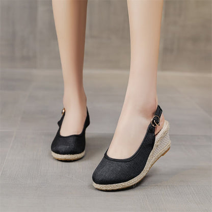 [Exclusive/40% OFF]Linen Slope Heel Shoes