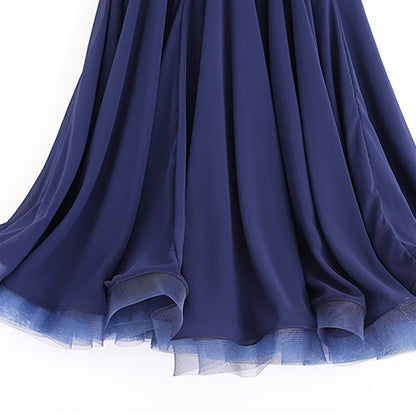 Women's Dark Blue Modern Dance Performance Dress Waltz Ballroom Dance Dress