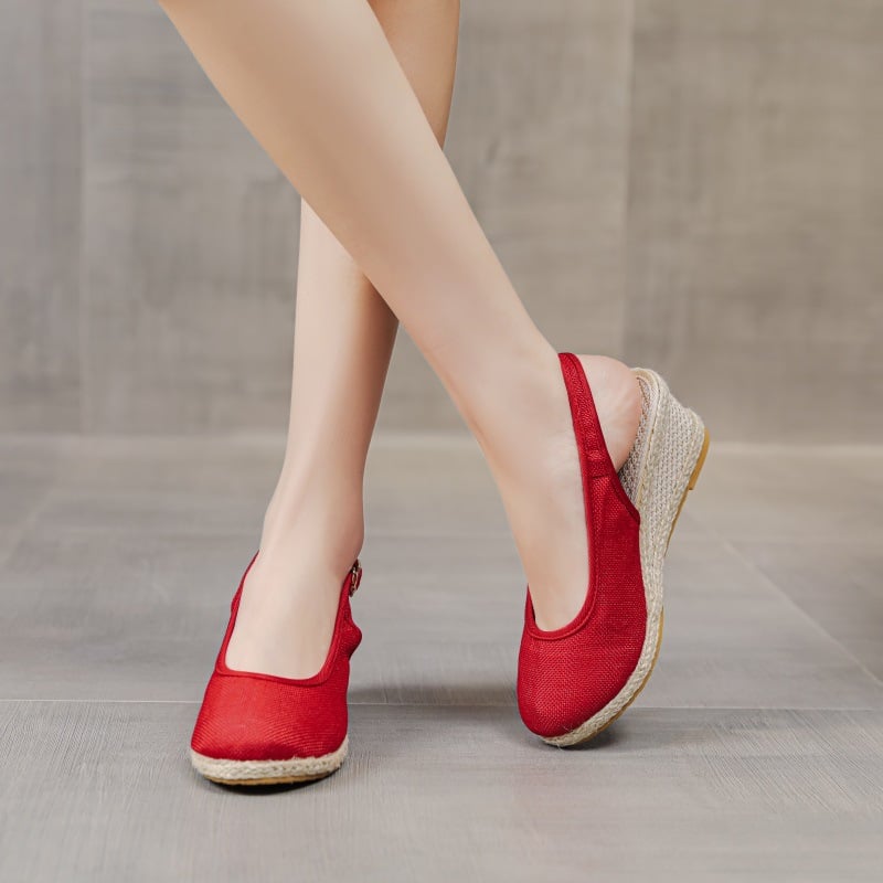 [Exclusive/40% OFF]Linen Slope Heel Shoes