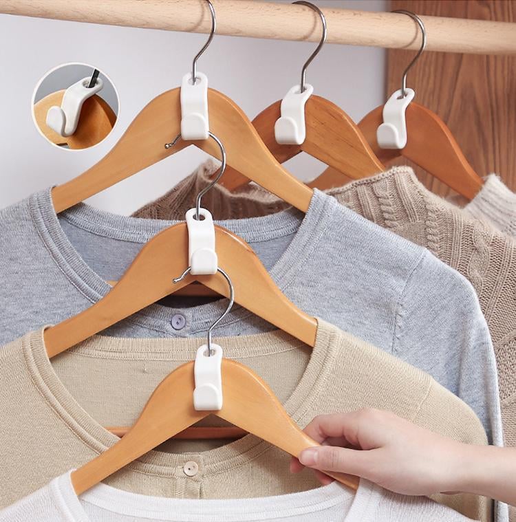 Multipurpose Space Saving Clothes Hanger Connector Hooks
