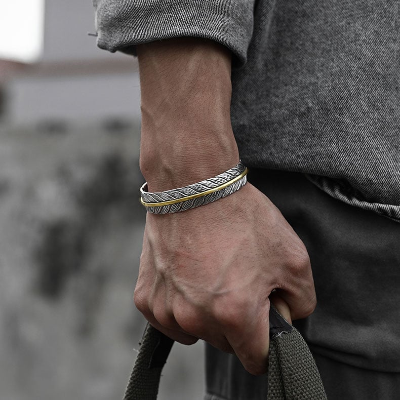 [On Mega Sale]Handcrafted Silver Feather Bracelets