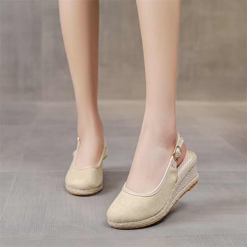 [Exclusive/40% OFF]Linen Slope Heel Shoes