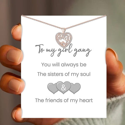 Interlocking Hearts Necklace -👩‍❤️‍👩''Sisters of my soul & Friends of my HEART''💕