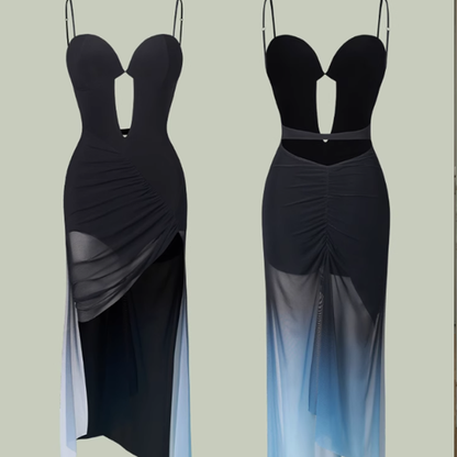 Z Women's Sleeveless Latin Dance Dress Dance Wear Training Performance Dress