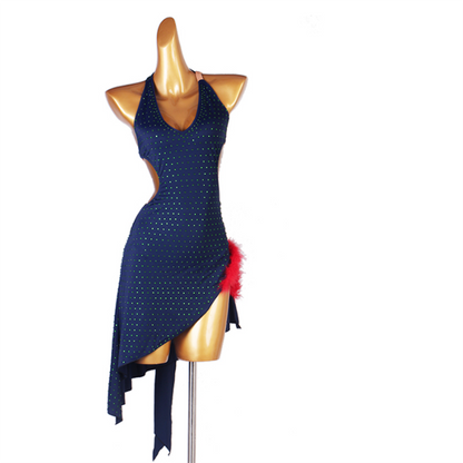 Customisable-Women's Sleeveless Rhinestone Rumba Latin Dance Dresses Performance Dresses