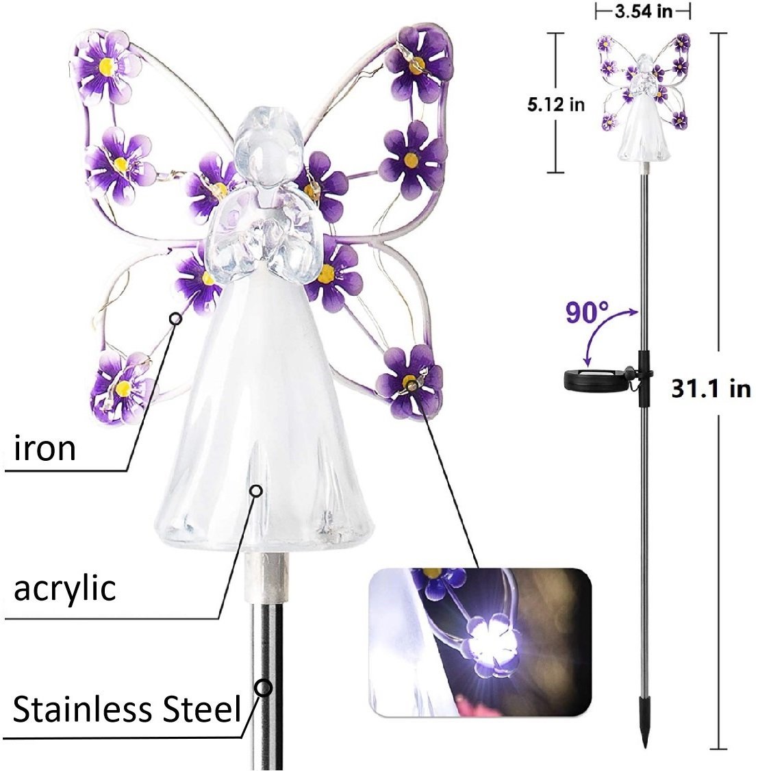 [LAST DAY -40% OFF]Waterproof 👼 Solar Angel lights