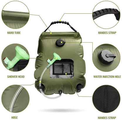 [Affordable and Portable]20 L / 5 Gallons Portable Camping Solar Shower