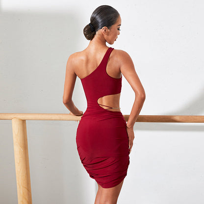 Z Women's Milk Silk Off Shoulder Backless Latin Dance Dress Dance Wear