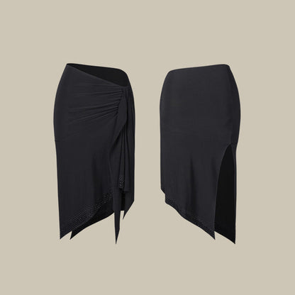 Z Women's Black Latin Dance Skirt Training Short Skirt Dancewear
