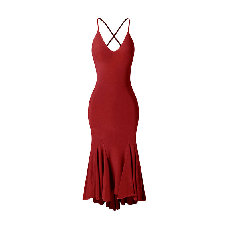 Z Women's Milk Silk Strapless Backless Dance Dress DanceWear