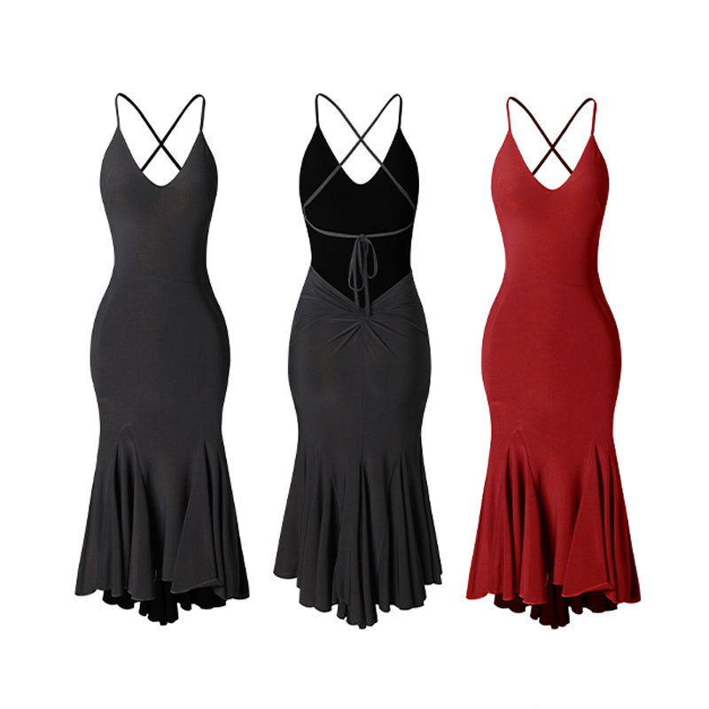 Z Women's Milk Silk Strapless Backless Dance Dress DanceWear