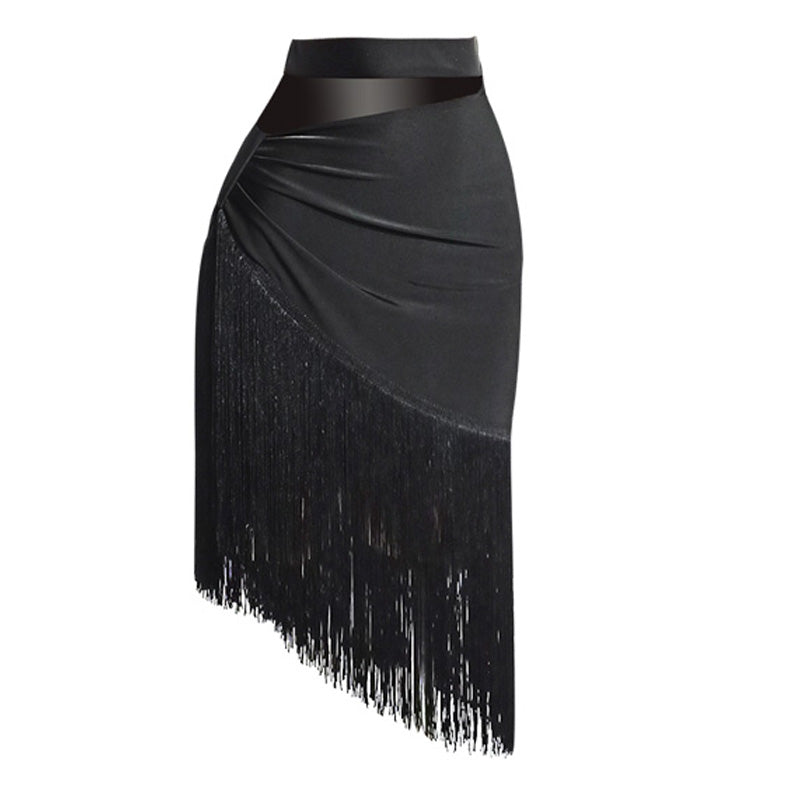 Women's Milk Silk Tassel Dance Skirt Training Performance Dancewear