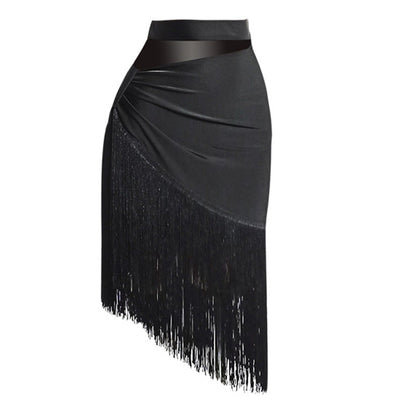 Women's Milk Silk Tassel Dance Skirt Training Performance Dancewear