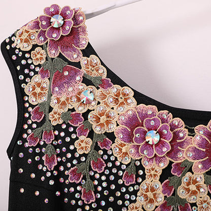 Women's Sleeveless Floral Print Ballroom Dance Costume Dress Modern Dance Swing Dress Training Performance Dance Wear