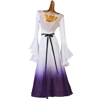 Customisable-Women's Horn Sleeve Modern Dance Performance Dress Ballroom Dance Dress