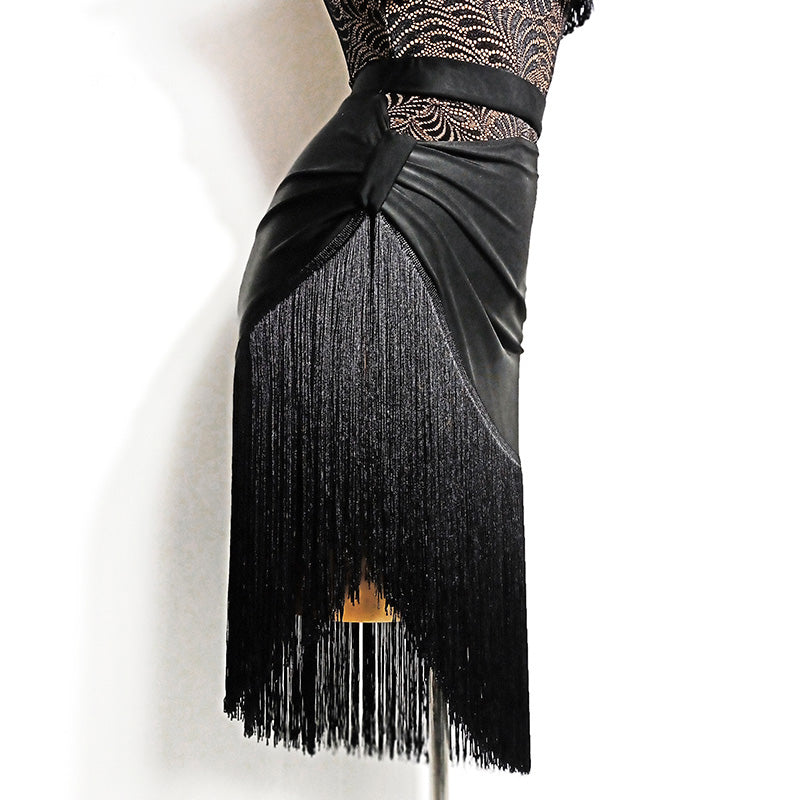 Women's Milk Silk Tassel Dance Skirt Training Performance Dancewear