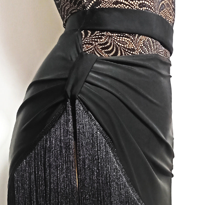 Women's Milk Silk Tassel Dance Skirt Training Performance Dancewear