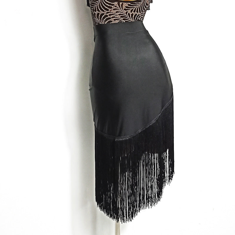Women's Milk Silk Tassel Dance Skirt Training Performance Dancewear