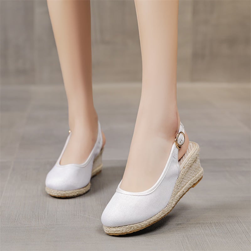 [Exclusive/40% OFF]Linen Slope Heel Shoes