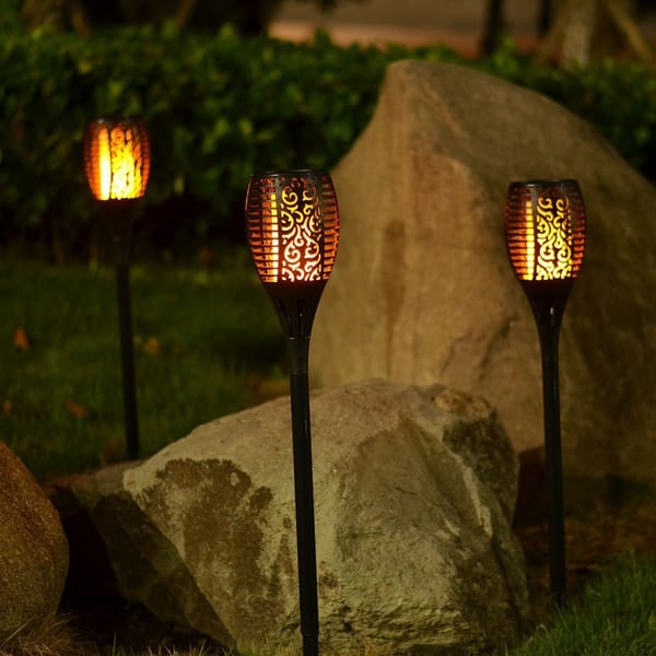 Outdoor Solar Flame Torch Lights