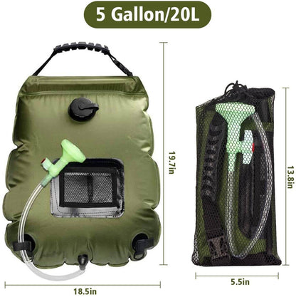 [Affordable and Portable]20 L / 5 Gallons Portable Camping Solar Shower
