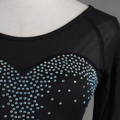Customisable-Spandex Crystals Latin Dance Dress Competition Dress Performance Dress